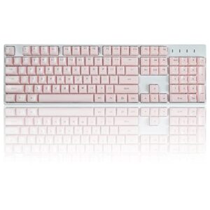 cotaiwa crystal keycaps,ice crystal keycap，abs jelly key caps set for 61 68 104 mechanical gaming keyboard oem profile english layout(pink)