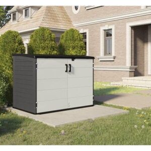 Suncast BMS4780 Stow-Away Horizontal Shed with Floor - Peppercorn