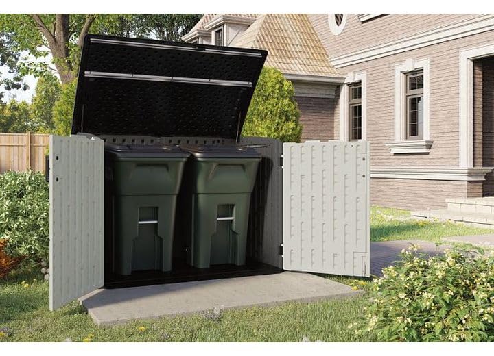 Suncast BMS4780 Stow-Away Horizontal Shed with Floor - Peppercorn