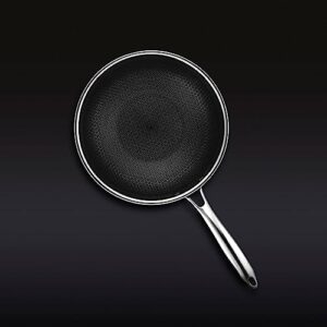 HexClad Hybrid Stainless Steel 10 Inch Wok Pan with Stay Cool Handle, Dishwasher and Oven Safe, Works with Induction, Ceramic, Non Stick, Electric, and Gas Cooktops