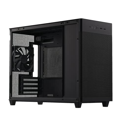 ASUS Prime AP201 33-Liter MicroATX Black case with Tool-Free Side Panels and a Quasi-Filter mesh, with Support for 360 mm Coolers, Graphics Cards up to 338 mm Long, and Standard ATX PSUs