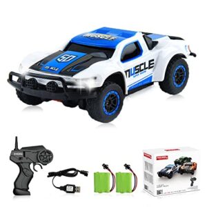 desdoni remote control car, 2.4ghz 1/43 scale model 4wd 14km/h racing car toys, rc car for kid boys with led lights, hobby rc cars toys birthday gifts boys girls