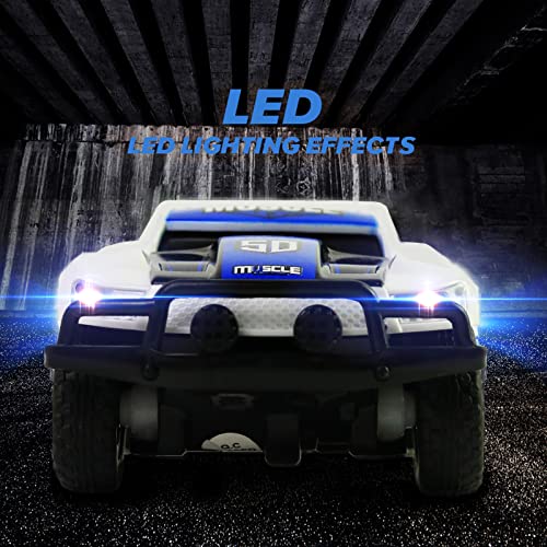 Desdoni Remote Control Car, 2.4Ghz 1/43 Scale Model 4WD 14KM/H Racing Car Toys, RC Car for Kid Boys with Led Lights, Hobby RC Cars Toys Birthday Gifts Boys Girls