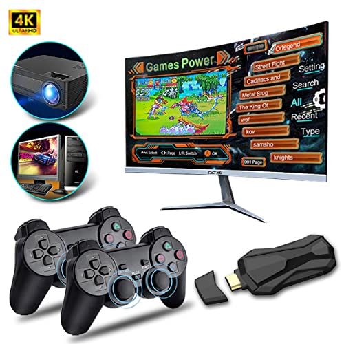 Lcnylfjs Retro Game Console, Wireless Handheld Game Console, 10000+ Classic Game Console, 2.4G Wireless Controllers,9 Emulator Consoles ,HDMI Output TV Video,Ideal Gift for Kids and Adults（32G）