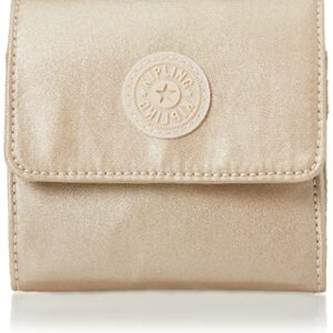 Kipling Womens Women's Cece Wallet, Purse, Snap Closure, Metallic Small Wallet, Starry Gold Metallic, 4.25 L x 3.875 H 0.5 D US