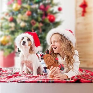 Rypet Pet Christmas Toy Dog Stuffed Squeaky Toys Puppy Durable Plush Toy Reindeer Dog Toy for Medium Small Dogs