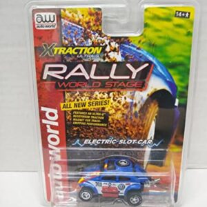 Auto World SC380-4A Rally World Stage 1965 Baja Bug HO Scale Electric Slot Car - Blue