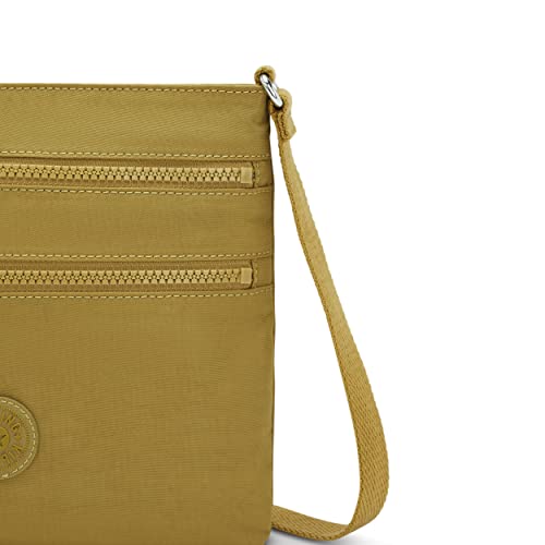 Kipling Womens Women's Abner Bag, Adjustable Strap, Internal Zip Pocket, Crinkle Nylon Small Crossbody Bag, Pear Chartreuse 360, 9 L x 8.25 H 1 D US