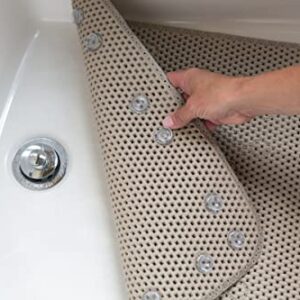 Clorox by Duck Brand Cushioned Foam Bathtub Mat, Non Slip Bath Mat with Suction Cups For Comfort and Safety, 17" x 36", Taupe