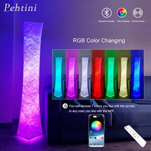 Pehtini Floor Lamps for Living Room 61" LED Floor Lamp,Corner Floor Lamp,RGB Color Changing Floor Lamp,Smart Dimmable Floor Lamp with Remote & APP Control & Music Sync,Modern Floor Lamp for Bedroom