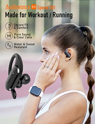 Audiovance 2 Sets Wireless Earbuds Bluetooth Headphones Ideal Gifts, Infinit 301 & Speed 301, 2 Sets Wireless Ear Buds for iPhone & Android (SPIF 301)