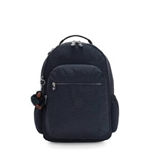 kipling women's seoul 15" laptop backpack, durable, roomy with padded shoulder straps, bag, true blue tonal 2, 12.75" l x 17.25" h x 9" d