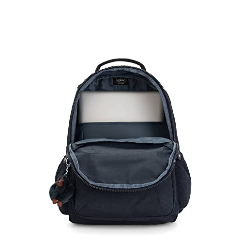 Kipling Women's Seoul 15" Laptop Backpack, Durable, Roomy with Padded Shoulder Straps, Bag, True Blue Tonal 2, 12.75" L x 17.25" H x 9" D