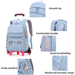 ZHANAO Rolling Backpack Luggage BookBag with Wheels Trolley Bag Wheeled Travel Backpack for Girls & Boys Trolley Bag