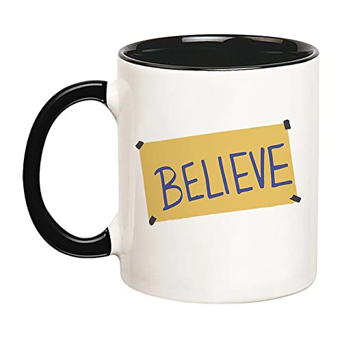 Fonhark - Believe Mug, Believe in Yourself, Ted Lasso Mug, 11 Oz Novelty Coffee Mug/Cup