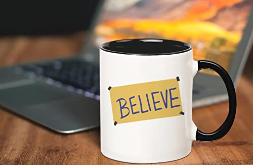 Fonhark - Believe Mug, Believe in Yourself, Ted Lasso Mug, 11 Oz Novelty Coffee Mug/Cup