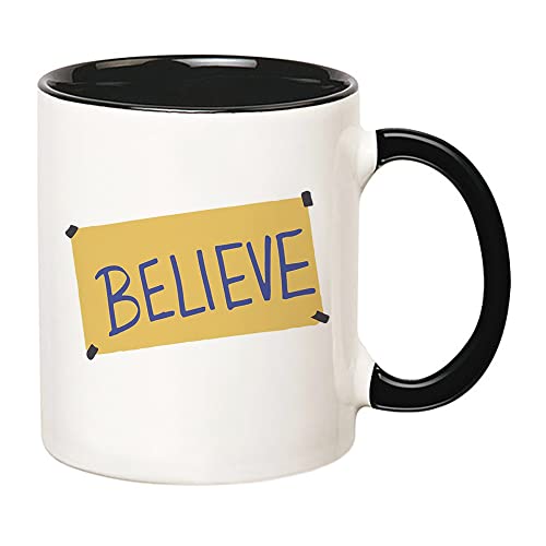 Fonhark - Believe Mug, Believe in Yourself, Ted Lasso Mug, 11 Oz Novelty Coffee Mug/Cup