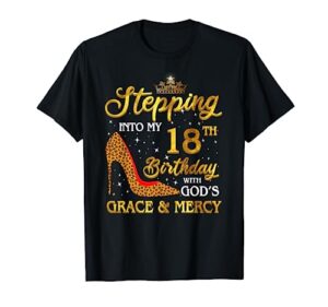 stepping into my 18th birthday gift girls women 18 year old t-shirt