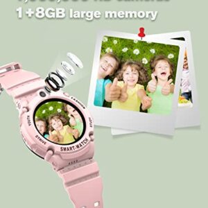 PTHTECHUS Kids Smart Watch with SIM Card, 4G GPS Tracker Watch for Kids, Combines Phone Video Voice and Wi-Fi Call, Wrist Watch Suitable for 8-16 Boys Girls Birthday Gifts