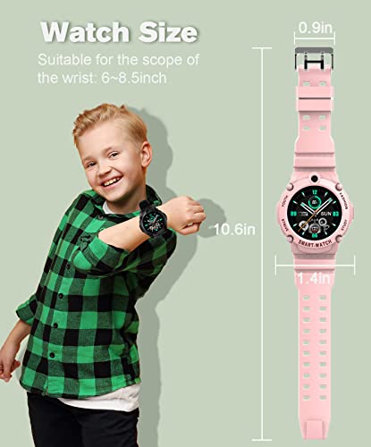 PTHTECHUS Kids Smart Watch with SIM Card, 4G GPS Tracker Watch for Kids, Combines Phone Video Voice and Wi-Fi Call, Wrist Watch Suitable for 8-16 Boys Girls Birthday Gifts