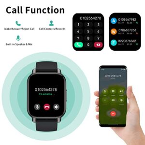 Popglory Smart Watch Call Receive/Dial, 1.85'' Smartwatch with AI Voice Control, Blood Pressure/SpO2/Heart Rate Monitor, Fitness Tracker Watch with 2 Straps for Men & Women iOS & Android Phones