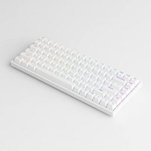 Akko Keycaps Top Printed Shine-Through with ASA Profile, White Keycaps PBT Double-Shot Keycaps for Mechanical Keyboards