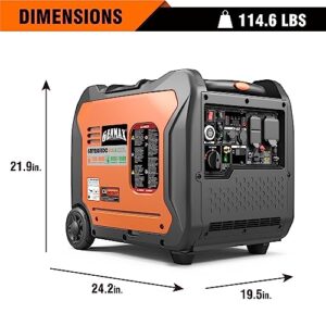 GENMAX Portable Inverter Generator, 7250W Super Quiet Dual Fuel Portable Engine with Parallel Capability, Remote/Electric Start, Ideal for Home backup power.EPA &CARB Compliant (GM7250iEDC)