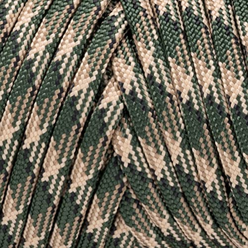 XKDOUS 550 Paracord 120ft Forest Camo Parachute Cord, 100% Nylon 7 Strand Inner Core Type III Tactical Paracord Rope, Outside Survival Gear for Bracelets, Lanyards, Handle Wraps, Camping & Hiking