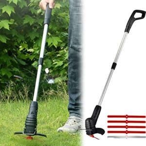 qclueu cordless grass trimmer, hand held powerful cordless lawn mower, household small portable lawn mower, telescopic lightweight garden set (color : ordinary)