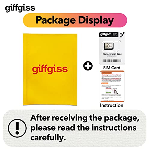 Giffgaff UK Prepaid SIM Card for 7 Days with 30GB Data + Unlimited Mins and Texts, Used in The United Kingdom, England, Scotland, Wales, Northern Ireland, London