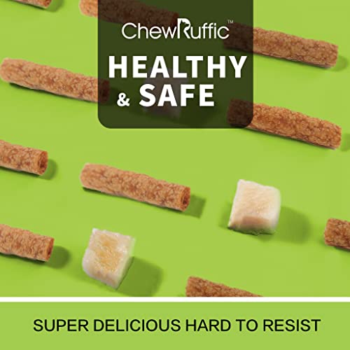 ChewRuffic Chicken Dog Chew Sticks, Puffed Human Grade Dog Treat Sticks, Rawhide Alternative, Easy to Digest 10pcs/Pack