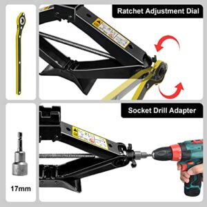 GTYORUS Scissor Lift Jack for Car - Max 2.5 Ton (5511 lbs) Capacity Car Jack- Lifting Jack Car Kit with Wrench for Auto/SUV/MPV