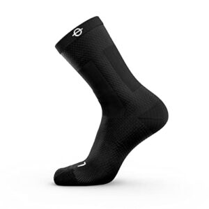 lasso performance compression athletic socks — increase circulation while running, cycling, & exercising - black (crew) - small