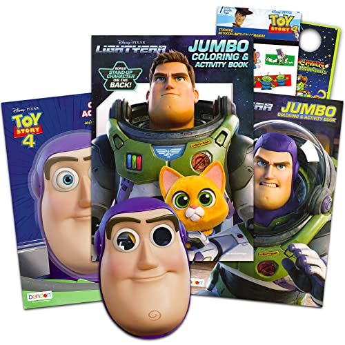Buzz Lightyear Coloring Book Set for Kids - Bundle with 3 Disney Buzz Lightyear Coloring and Activity Books Plus Stickers and More (Toy Story Coloring Pages)
