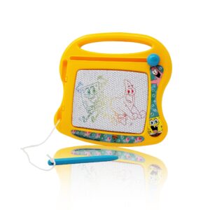 spongebob squarepants magnetic board for kids, erasable toddler drawing pad, magic sketcher, sketch & doodle travel toy, orange