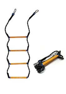 mvbouresu boat rope ladder, heavy duty climbing rope 400lbs strength, 14mm reinforced polyester line, rigid resin step design, outdoor ladder for inflatable boat, kayak, motorboat, canoeing (4 step)