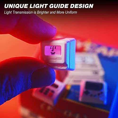 Custom Keycaps - Light Transmission Keycaps - Classic Retro Mechanical Backlit Keyboard Keycap. Suitable for Most MX Switches RGB PC Gamer Mechanical Keyboard (White)