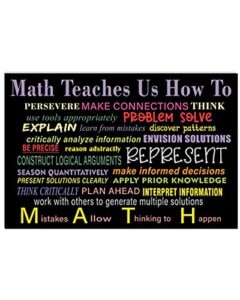 eysl retro tin signs vintage metal poster math teaches us how to persevere make connections think poster classroom wall decor home living room kitchen wall decor 8x12in