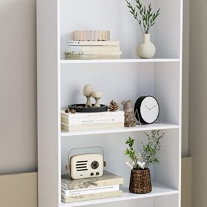 FOTOSOK 6-Tier Open Bookcase and Bookshelf, Freestanding Display Storage Shelves Tall Bookcase for Bedroom, Living Room and Office, White