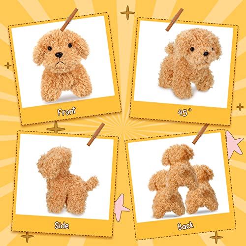 9 Pieces Mini Stuffed Puppy Dog Stuffed Animals Bulk Plush Puppy Party Favors Small Stuffed Animals Soft Baby Puppies Birthday Gift for Kids Girls Boys Backpack Pendant Keychain (Long Plush Puppy)