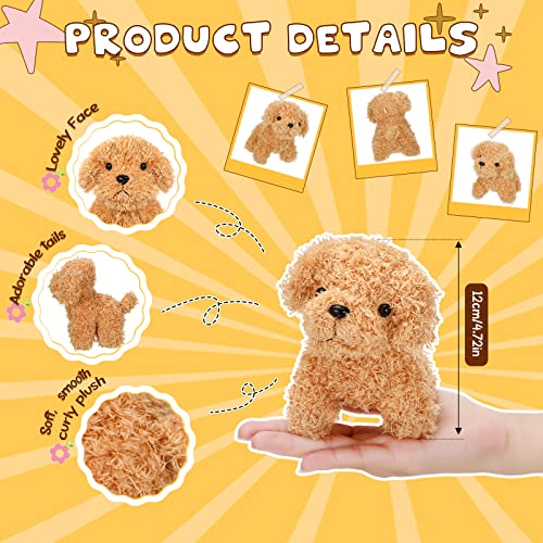 9 Pieces Mini Stuffed Puppy Dog Stuffed Animals Bulk Plush Puppy Party Favors Small Stuffed Animals Soft Baby Puppies Birthday Gift for Kids Girls Boys Backpack Pendant Keychain (Long Plush Puppy)