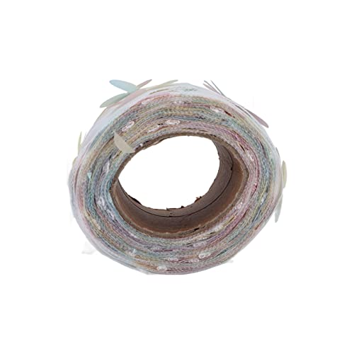 Pssopp Colorful Gradient Flower Tulle Roll Clothes Decorative Accessories Bow Knot Mesh Fabric Roll DIY Material Webbing, Tulle Roll RibbonsTrim & Embellishments(Colored Petals Beige)