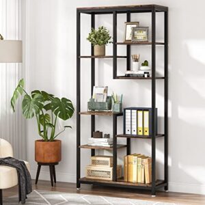 tribesigns 6-tier tall bookshelf bookcase, industrial 8-shelf open bookcase storage display book shelves for living room, home office