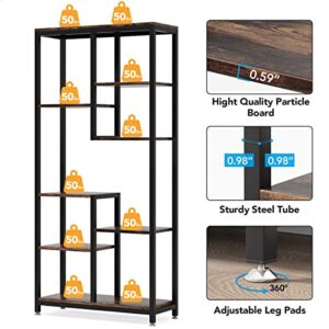 Tribesigns 6-Tier Tall Bookshelf Bookcase, Industrial 8-Shelf Open Bookcase Storage Display Book Shelves for Living Room, Home Office