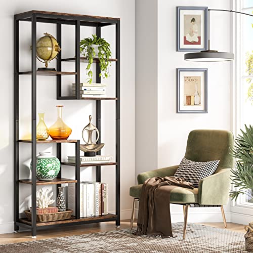 Tribesigns 6-Tier Tall Bookshelf Bookcase, Industrial 8-Shelf Open Bookcase Storage Display Book Shelves for Living Room, Home Office