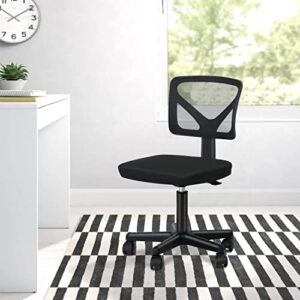 BestOffice Ergonomic Desk Armless Mesh Computer Lumbar Support Swivel Rolling Executive Adjustable Task Chair for Back Pain (Black)