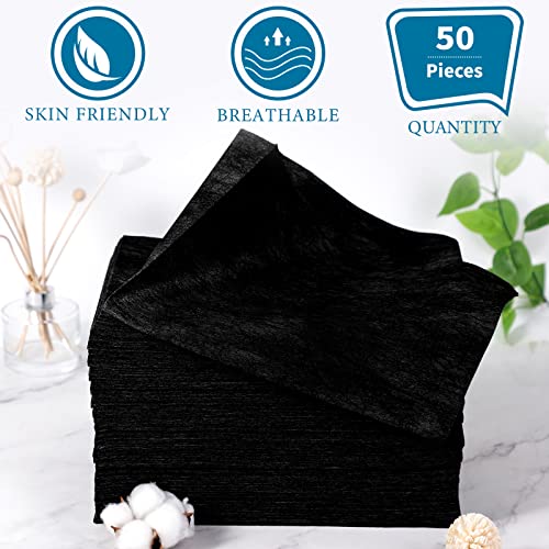 50 Pieces 31 x 70 Inches Disposable Bed Sheets Waterproof Bed Cover Massage Table Sheet Non-woven Fabric for Spa, Beauty Salon, Hotels (Black)