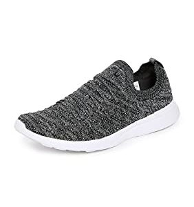 APL: Athletic Propulsion Labs Women's Techloom Wave Sneakers, Metallic Black/White/Melan, 9 Medium US