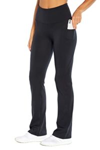 marika women's standard zen high rise pocket bootcut pant, black, large