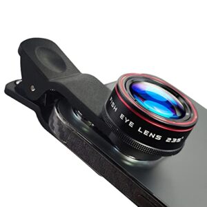 phone camera lens, clip on cell hd phone fisheye lens kit, 235° fisheye lens ，for most iphone android samsung phones and smartphones